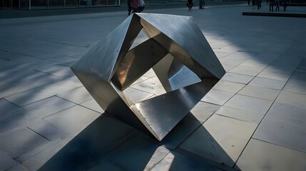 a large metal object sitting on top of a sidewalk - Powered by Adobe