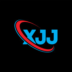 Fototapeta na wymiar XJJ logo. XJJ letter. XJJ letter logo design. Initials XJJ logo linked with circle and uppercase monogram logo. XJJ typography for technology, business and real estate brand.