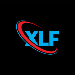 XLF logo. XLF letter. XLF letter logo design. Initials XLF logo linked with circle and uppercase monogram logo. XLF typography for technology, business and real estate brand.