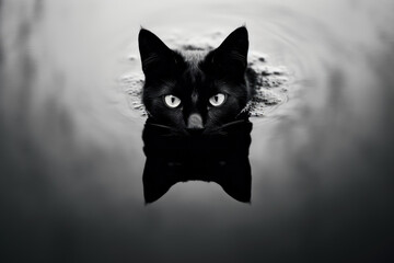 Obraz premium Surreal photo of black cat