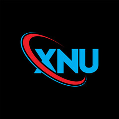 XNU logo. XNU letter. XNU letter logo design. Initials XNU logo linked with circle and uppercase monogram logo. XNU typography for technology, business and real estate brand.