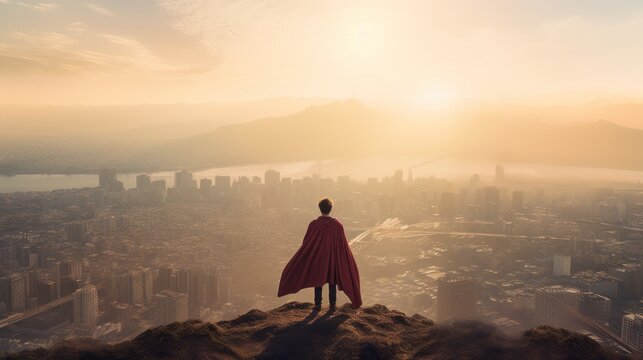 City Guardian: A Heroic Figure with a Cape
