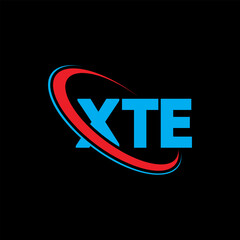XTE logo. XTE letter. XTE letter logo design. Initials XTE logo linked with circle and uppercase monogram logo. XTE typography for technology, business and real estate brand.