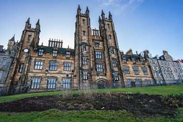 Fototapeta na wymiar University of Edinburgh Scotland, January 1 2024.