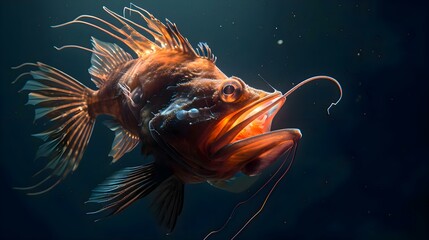 a close up of a fish in the water