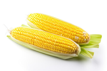 Sweet corn, isolated white background
