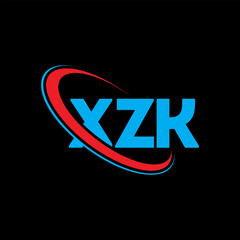 Fototapeta na wymiar XZK logo. XZK letter. XZK letter logo design. Initials XZK logo linked with circle and uppercase monogram logo. XZK typography for technology, business and real estate brand.