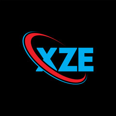 XZE logo. XZE letter. XZE letter logo design. Initials XZE logo linked with circle and uppercase monogram logo. XZE typography for technology, business and real estate brand.