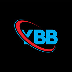 YBB logo. YBB letter. YBB letter logo design. Intitials YBB logo linked with circle and uppercase monogram logo. YBB typography for technology, business and real estate brand.