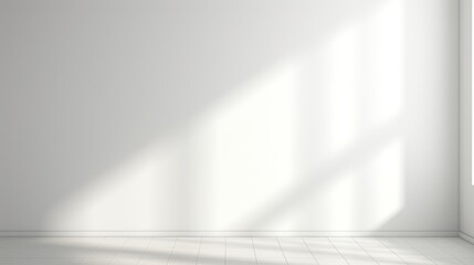 White Wall Background with Sun Lighting and Shadows AI Generated