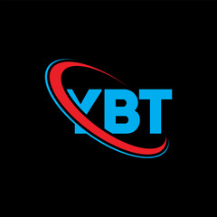 YBT logo. YBT letter. YBT letter logo design. Intitials YBT logo linked with circle and uppercase monogram logo. YBT typography for technology, business and real estate brand.