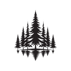 Enchanted Forest Allegro: Nature Silhouette - Pine Tree Silhouette Set Dancing in an Allegro of Enchanted Harmony - Pine Tree Vector - Nature Illustration
