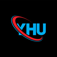 YHU logo. YHU letter. YHU letter logo design. Initials YHU logo linked with circle and uppercase monogram logo. YHU typography for technology, business and real estate brand.