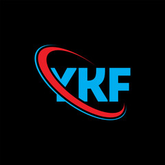 YKF logo. YKF letter. YKF letter logo design. Initials YKF logo linked with circle and uppercase monogram logo. YKF typography for technology, business and real estate brand.