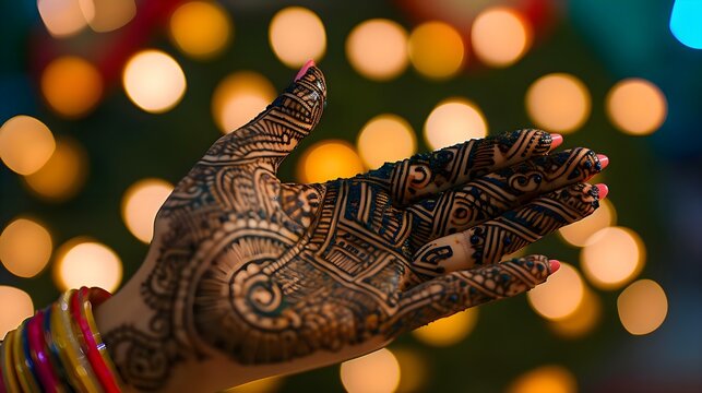 a woman's hand with a hendi on it