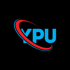 YPU logo. YPU letter. YPU letter logo design. Initials YPU logo linked with circle and uppercase monogram logo. YPU typography for technology, business and real estate brand.