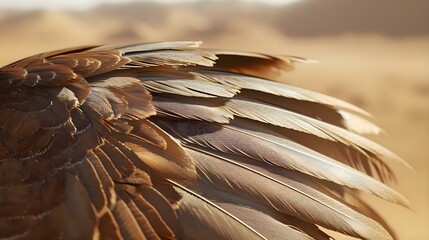 a close up of a bird's feathers with a sky background