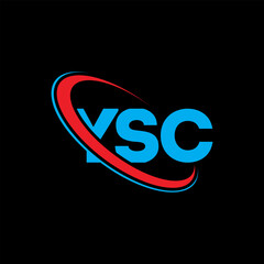 YSC logo. YSC letter. YSC letter logo design. Initials YSC logo linked with circle and uppercase monogram logo. YSC typography for technology, business and real estate brand.