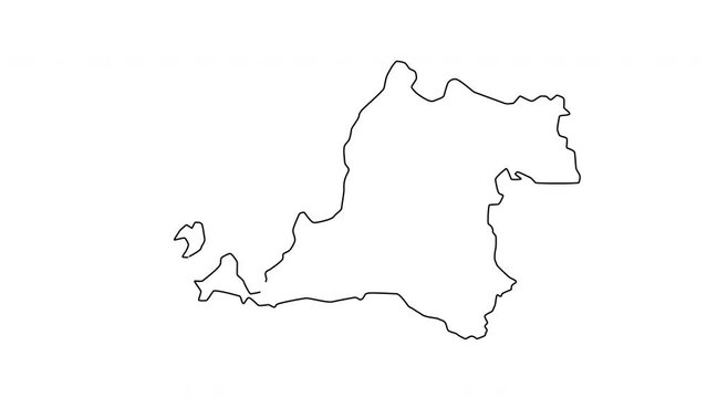 animated sketch map of Banten province in Indonesia