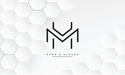 HM or MH Alphabet letters icon logo monogram