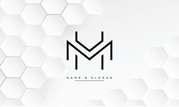 HM or MH Alphabet letters icon logo monogram