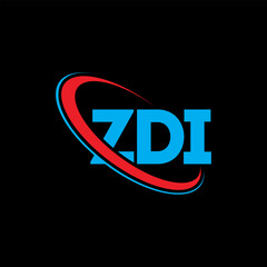 ZDI logo. ZDI letter. ZDI letter logo design. Initials ZDI logo linked with circle and uppercase monogram logo. ZDI typography for technology, business and real estate brand.