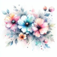 Blooms in Watercolor: A Symphony of Artistic Floral Elegance
