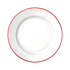 Empty Dinner Plate top view isolated on white background, PNG Object