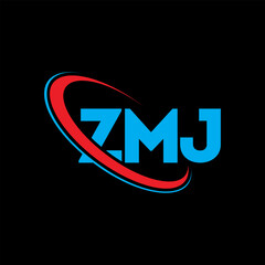 ZMJ logo. ZMJ letter. ZMJ letter logo design. Initials ZMJ logo linked with circle and uppercase monogram logo. ZMJ typography for technology, business and real estate brand.