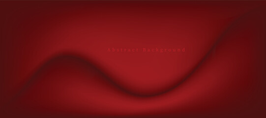 Abstract 3d curved red ribbon on a red background. Luxury design style. Vector illustration