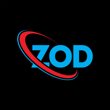 ZOD logo. ZOD letter. ZOD letter logo design. Initials ZOD logo linked with circle and uppercase monogram logo. ZOD typography for technology, business and real estate brand.
