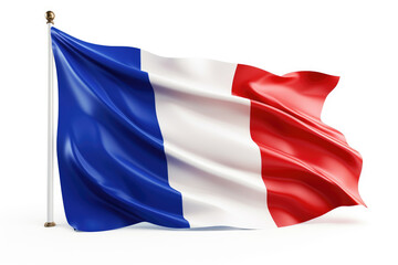 The france flag, isolated white background