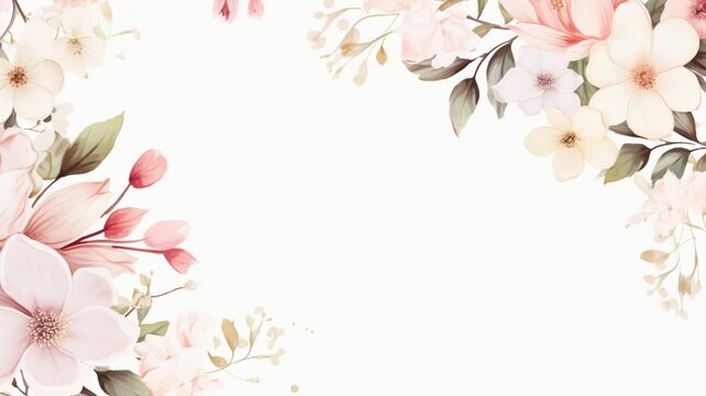 Beautiful lovely watercolor flowers background pastel image