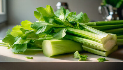 Fresh and Crunchy Celery Stalks