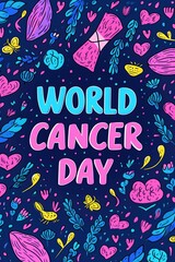Fototapeta na wymiar World Cancer Day. Suitable for greeting card poster and banner