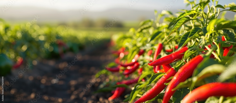 Wall mural Farm specializing in chili production.