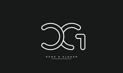 Alphabet Letters CG or GC Logo Monogram