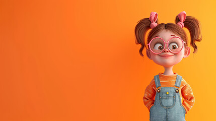 Fototapeta premium joyful little girl