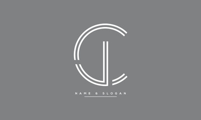 CJ or JC Alphabet Letters Logo Monogram