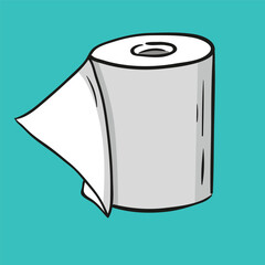 toilet paper. Concept isolated. Flat cartoon style vector