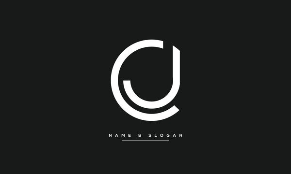 CJ or JC Alphabet Letters Logo Monogram