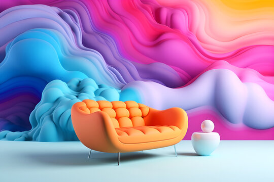 Surreal background for Singles Awareness Day. Banner on a pink background. - Powered by Adobe