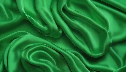 Obraz premium green silk wavy background