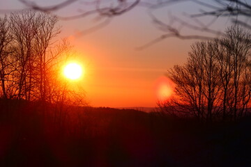 Fototapeta premium Morgendämmerung, Bucklige Welt