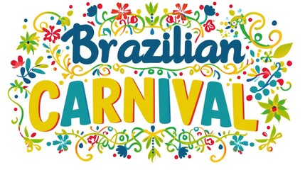 Vibrant Brazil Carnival Background with Text for Cards and Banners