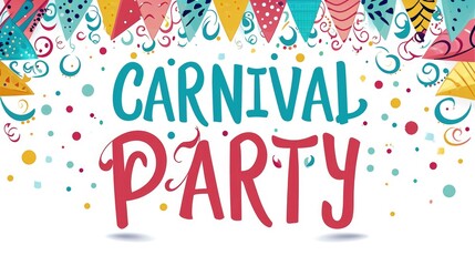 Celebratory Carnival Text Background for Party Greeting Cards and Banners
