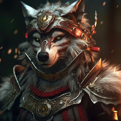 Warrior wolf with his outfit