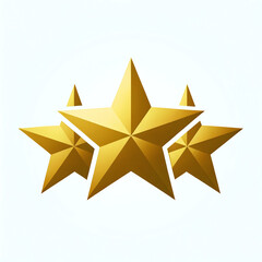 Three distinct, widely spaced golden stars in a schematic, symbolizing a prestigious, high-quality rating