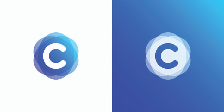 Technology letter C initial vector logo design.