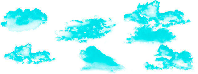 Set of realistic isolated cloud on the transparent background.